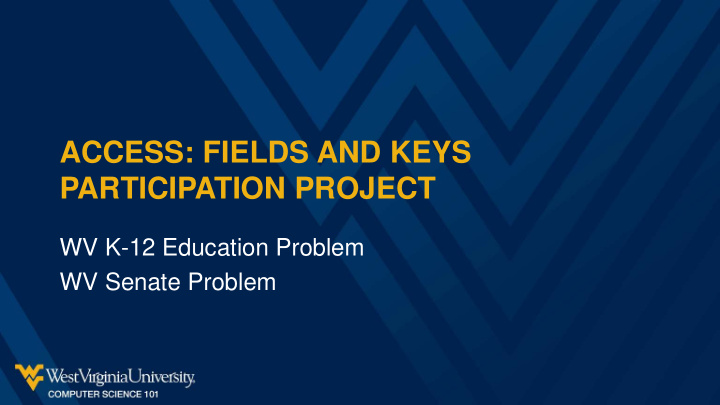 access fields and keys participation project