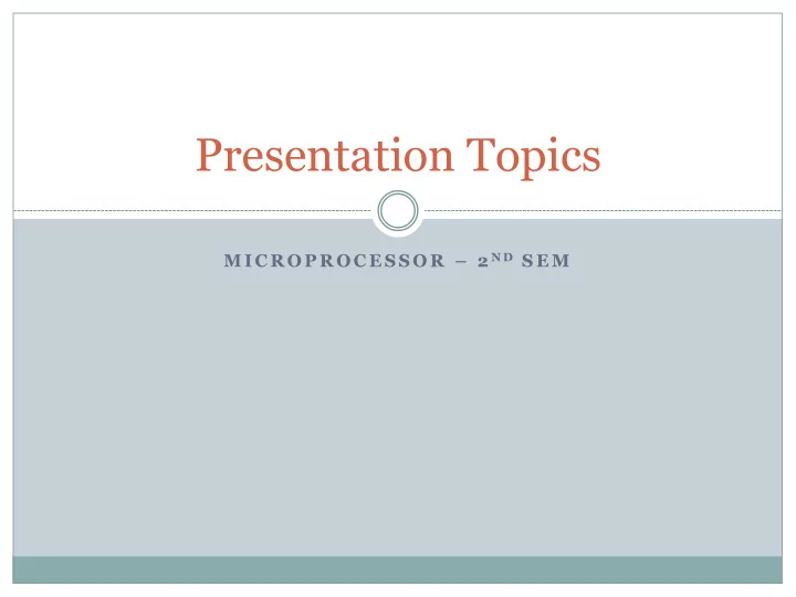 presentation topics