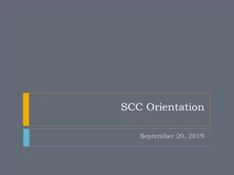 SCC Orientation  September 20, 2019 Introduction  SCC Mandate &amp; Structure  SCC is a