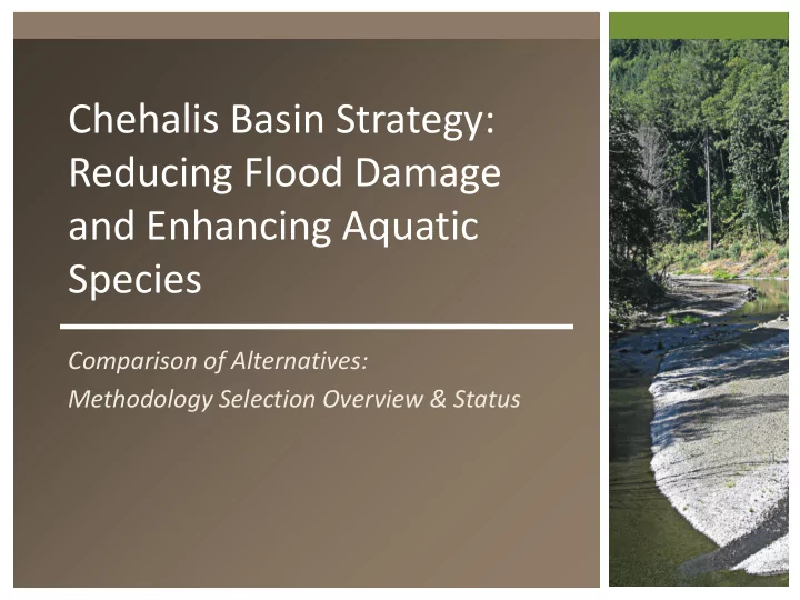 chehalis basin strategy reducing flood damage and