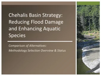 Chehalis Basin Strategy:  Reducing Flood Damage  and Enhancing Aquatic  Species  Comparison of
