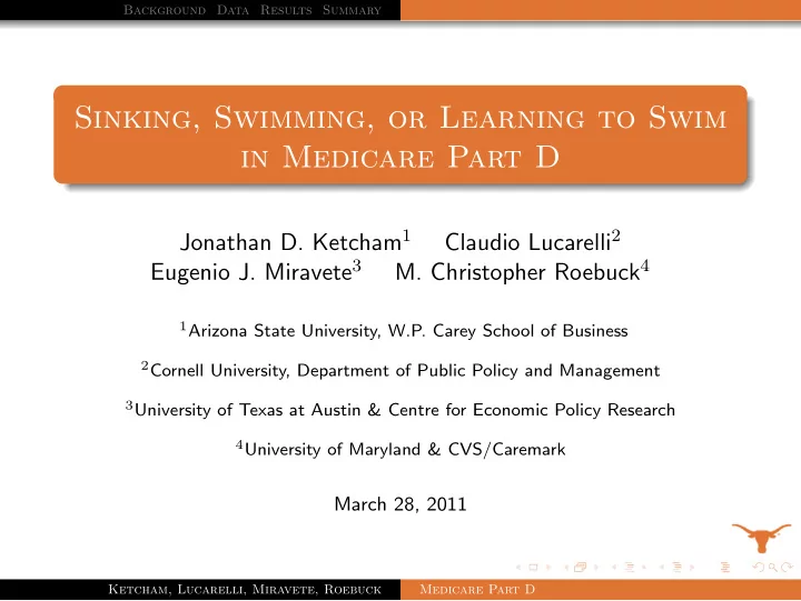 sinking swimming or learning to swim in medicare part d