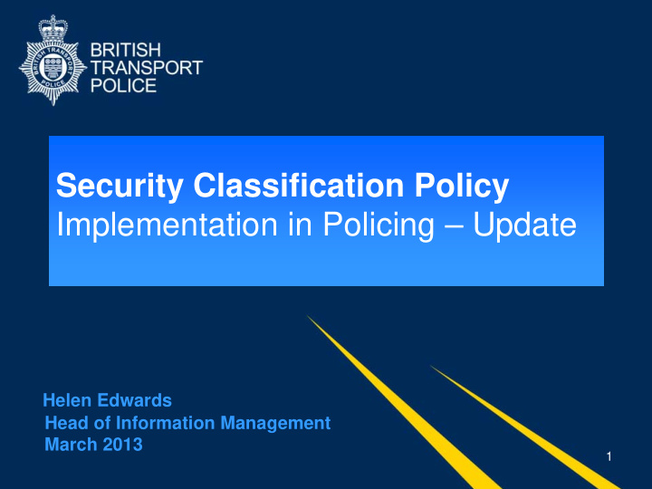 security classification policy implementation in policing