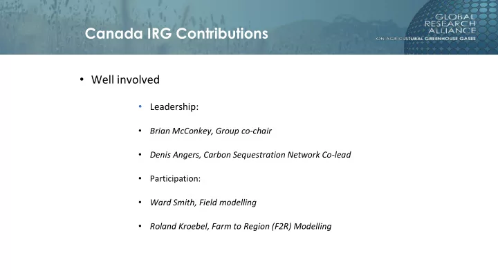 canada irg contributions