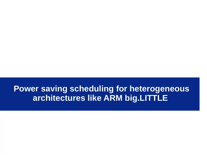 energy efficient scheduling