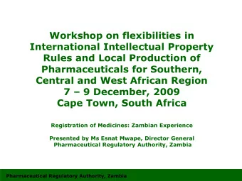 Workshop on flexibilities in  International Intellectual Property  Rules and Local Production of
