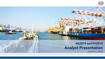 Analyst Presentation  March 6, 2020  Disclaimer  The information contained in this presentation is