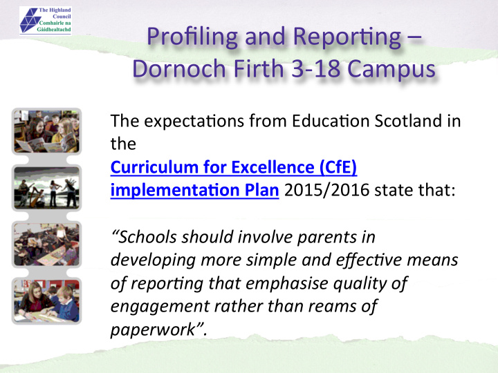 profiling and repor ng