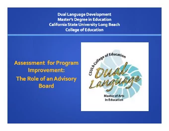 Assessment  for Program  Assessment  for Program  Assessment  for Program  Assessment  for Program