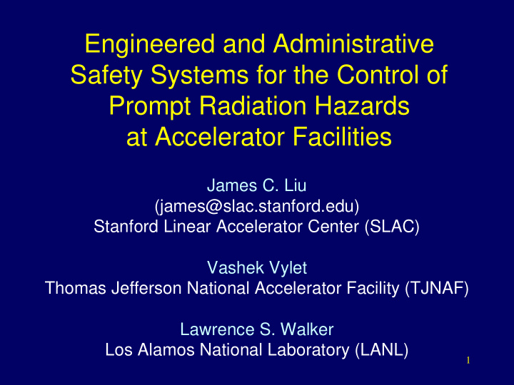 engineered and administrative safety systems for the