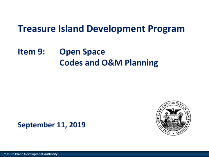 treasure island development program
