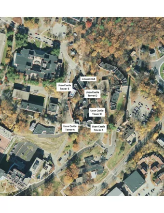 Building less  than 18' wide  1. Many of the rooms within the  1  1  castle are inaccessible due to