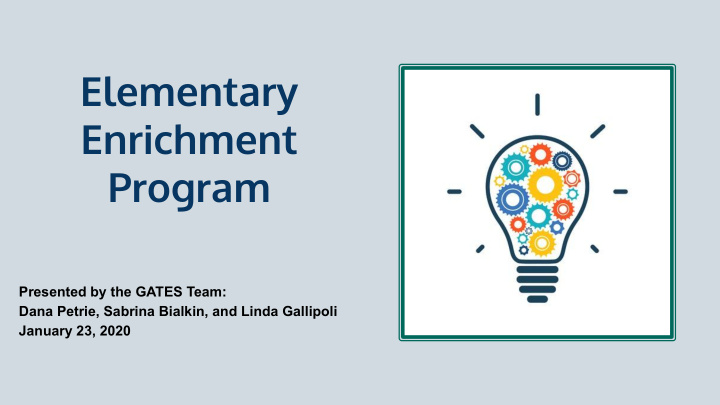 elementary enrichment program