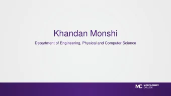 Khandan Monshi  Department of Engineering, Physical and Computer Science  2/11/2019  2  Programming