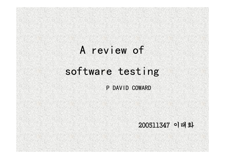 a review of software testing
