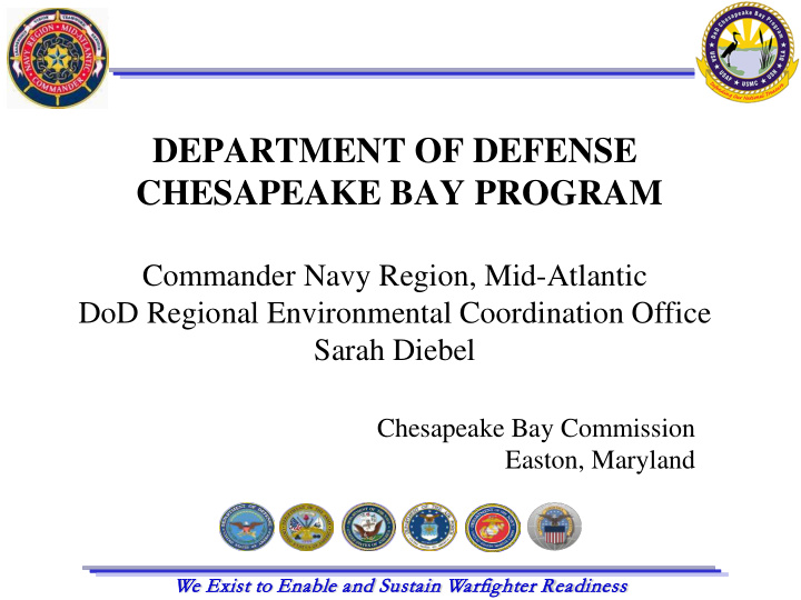 department of defense chesapeake bay program