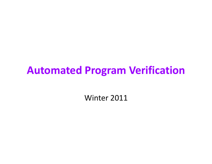 automated program verification