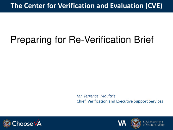 preparing for re verification brief