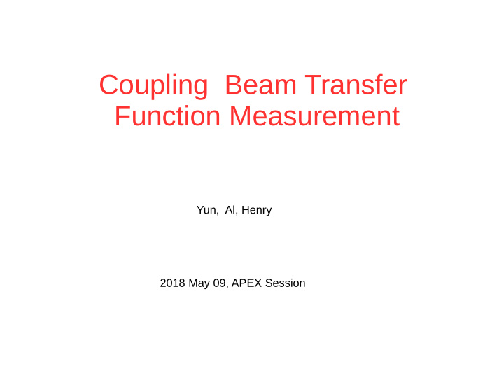 coupling beam transfer function measurement