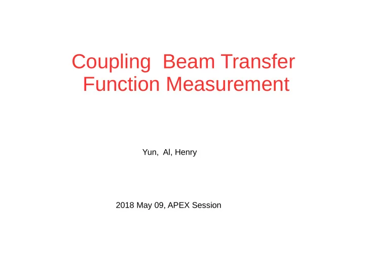 coupling beam transfer function measurement