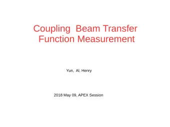 Coupling  Beam Transfer  Function Measurement  Yun,  Al, Henry  2018 May 09, APEX Session  General