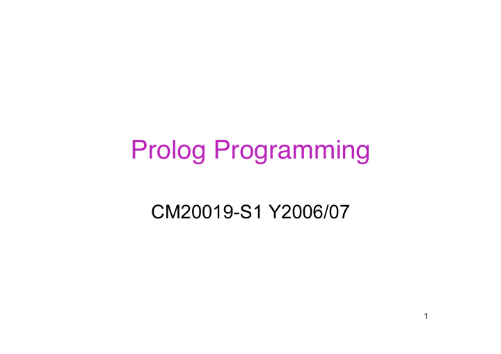 prolog programming