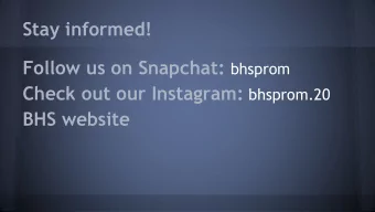 BHS website  Once Upon a  Time  BHS Prom 2020  Location: Northland Ballroom at the  Minneapolis