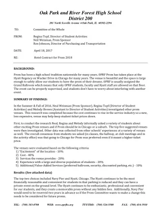 Oak Park and River Forest High School  District 200 201 North Scoville Avenue  Oak Park, IL