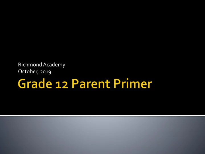 richmond academy october 2019 sure hope springs eternal