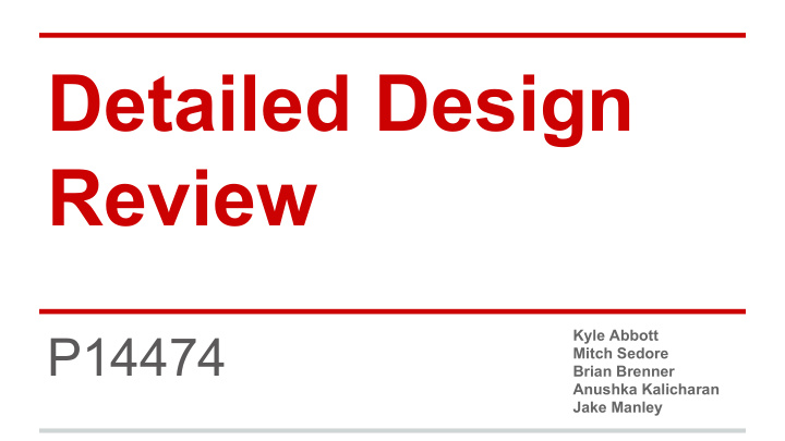 detailed design review