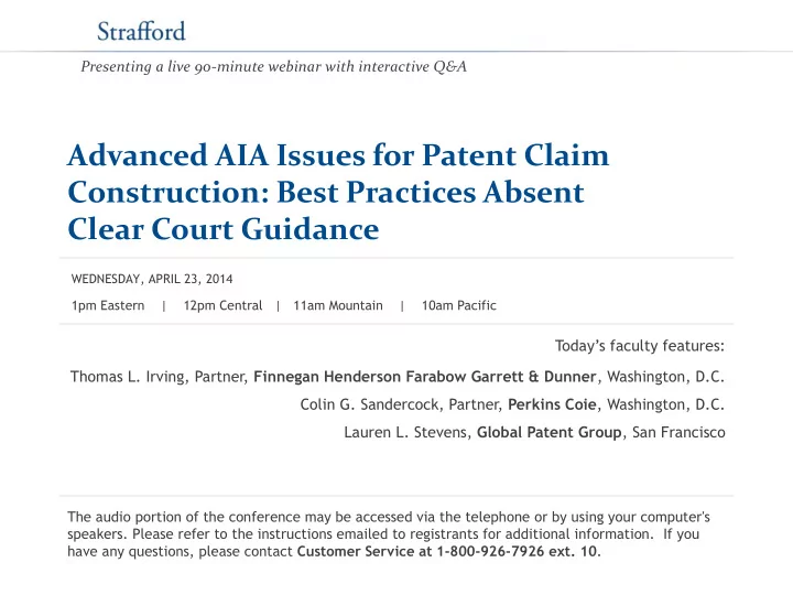 advanced aia issues for patent claim construction best