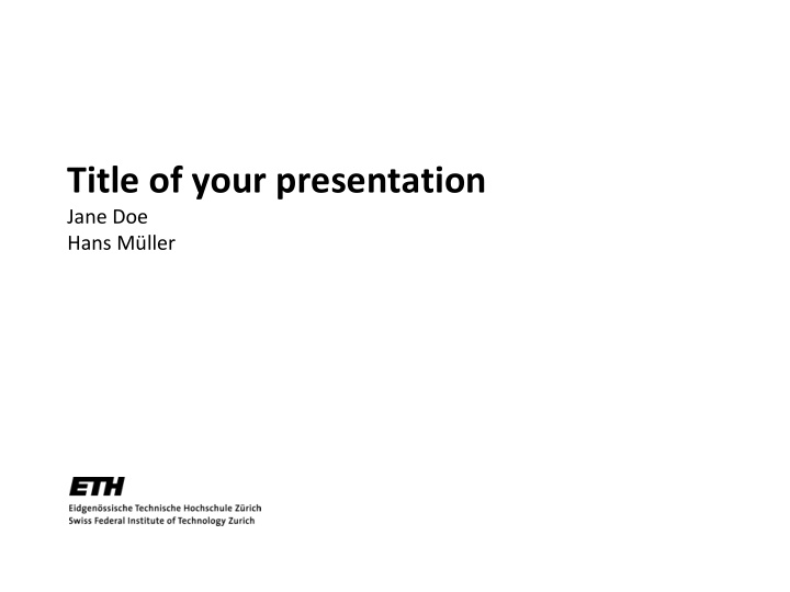 title of your presentation