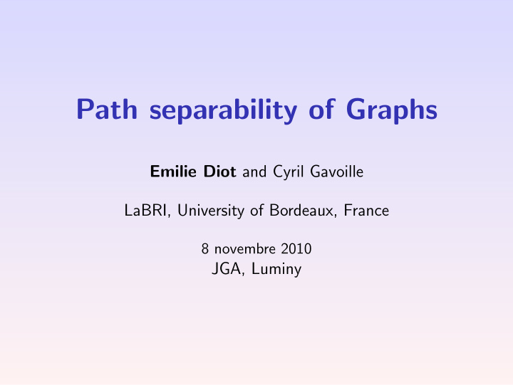 path separability of graphs