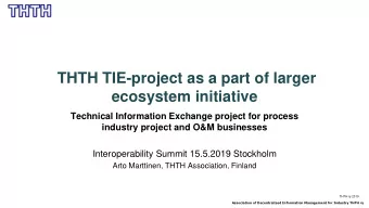 THTH TIE-project as a part of larger  ecosystem initiative  Technical Information Exchange project