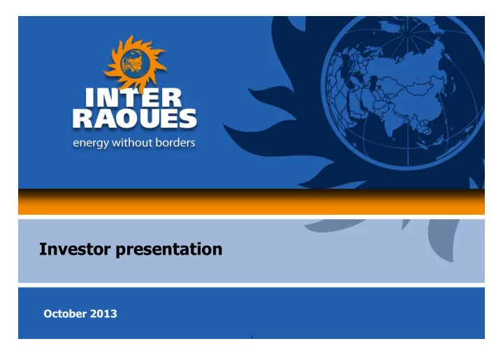 investor presentation
