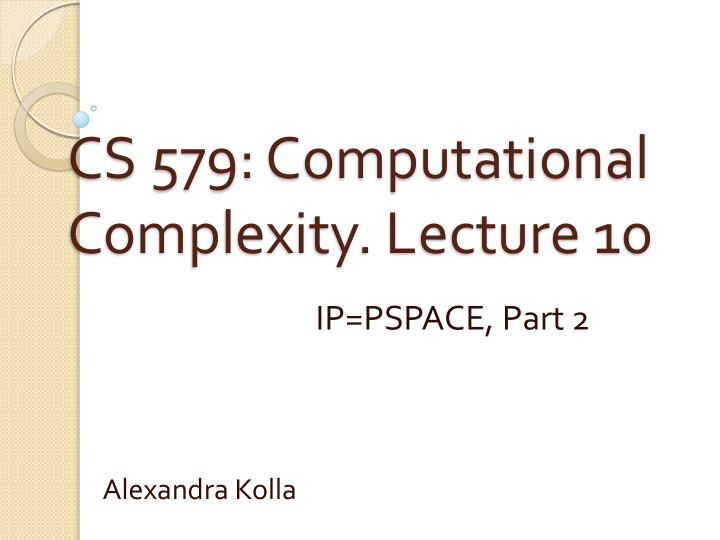 cs 579 computational