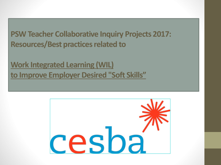 psw teacher collaborative inquiry projects 2017 resources