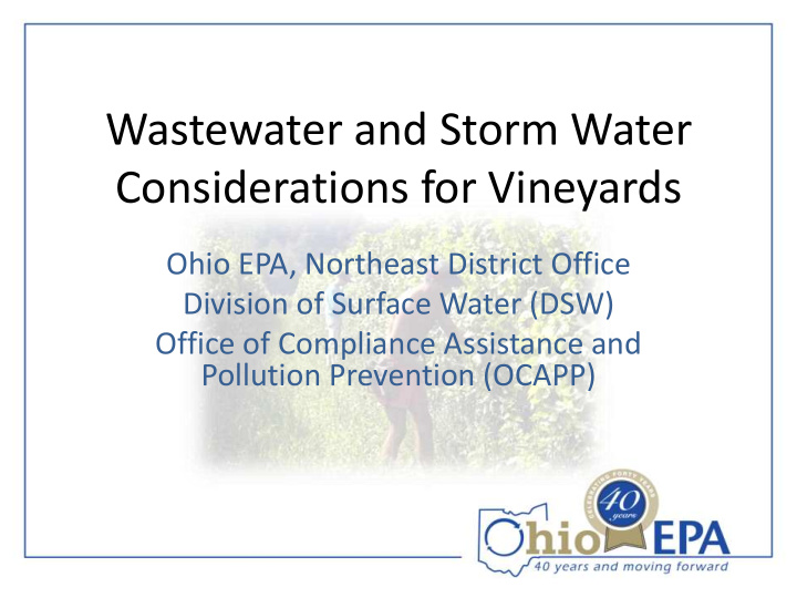 wastewater and storm water