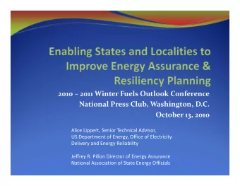 2010  2011 Winter Fuels Outlook Conference National Press Club, Washington, D.C. October 13,