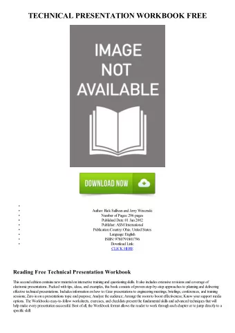TECHNICAL PRESENTATION WORKBOOK FREE  Author: Rick Sullivan and Jerry Wircenski  Number of Pages: