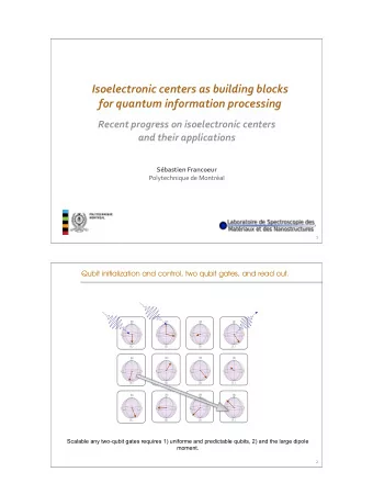 Isoelectronic  centers  as  building  blocks    for  quantum  information