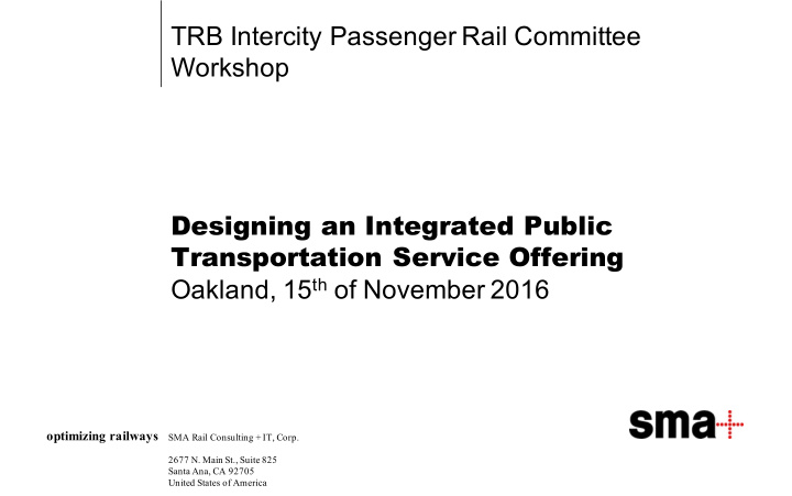trb intercity passenger rail committee workshop designing