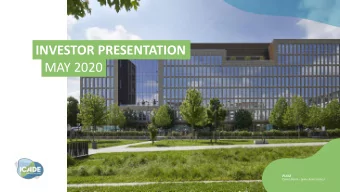 MAY 2020  PULSE (Saint-Denis  Seine-Saint-Denis)  DISCLAIMER  This presentation is not an offer