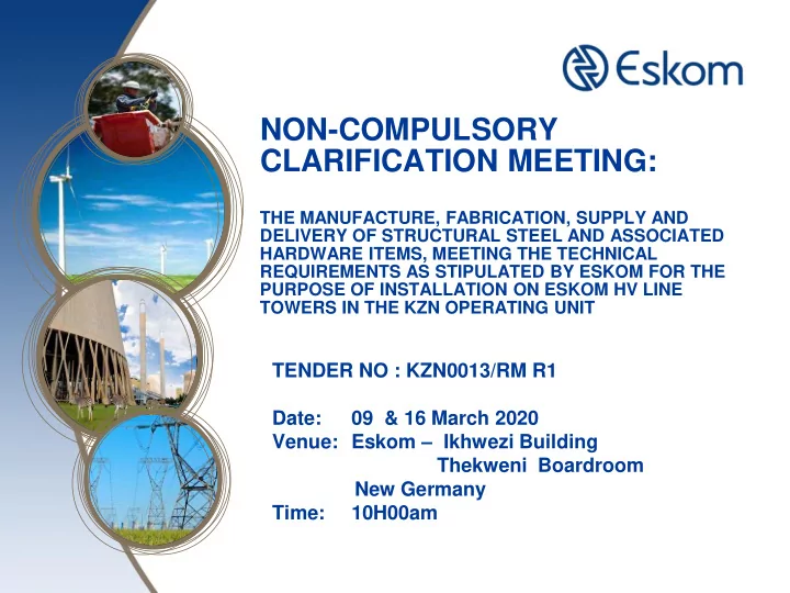 non compulsory clarification meeting the manufacture