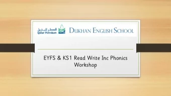 EYFS &amp; KS1 Read Write Inc Phonics  Workshop  What is phonics?  Words are made up of sounds,