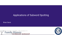 applications of subword spotting