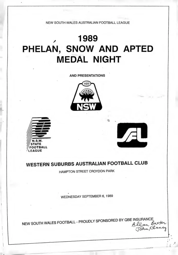 phelan snow and apted medal night
