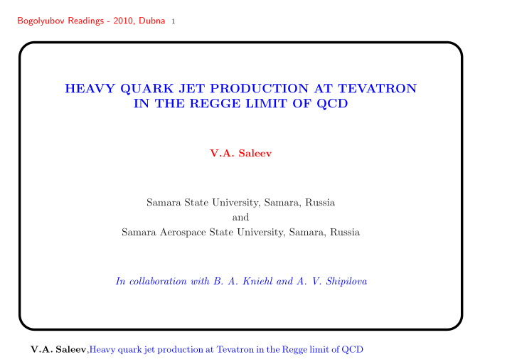 heavy quark jet production at tevatron in the regge limit