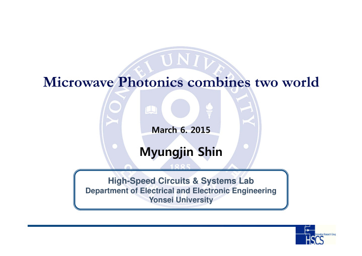 microwave photonics combines two world