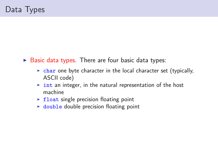 data types